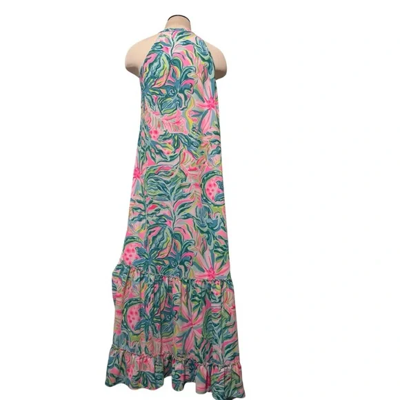 NWOT LILLY PULITZER SIZE M LULIANA TIERED MAXI DRESS *ONE IN A MELON*, - Picture 3 of 10